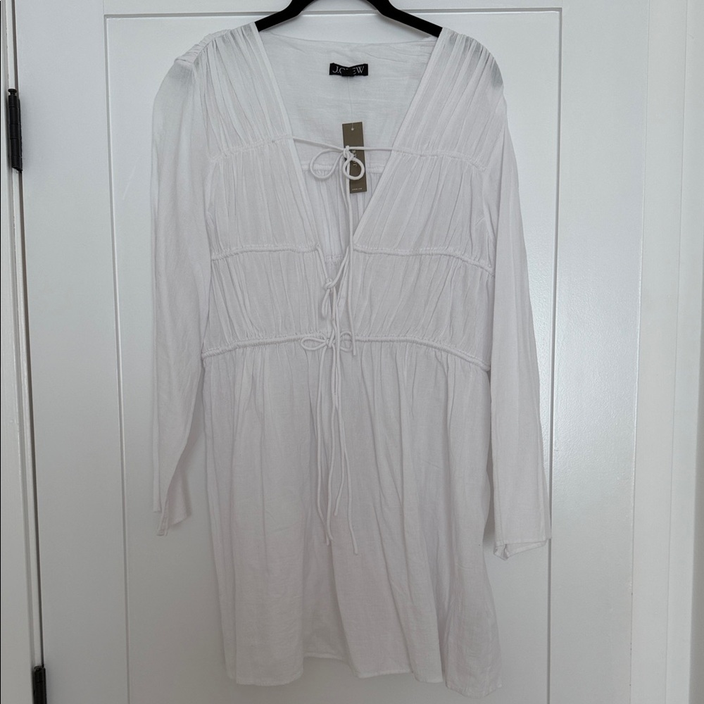 NWT J. Crew White Tie Cover Up